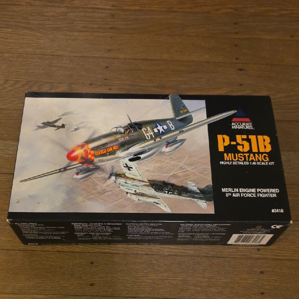 Accurate Miniatures P-51B Mustang Model Kit #3418